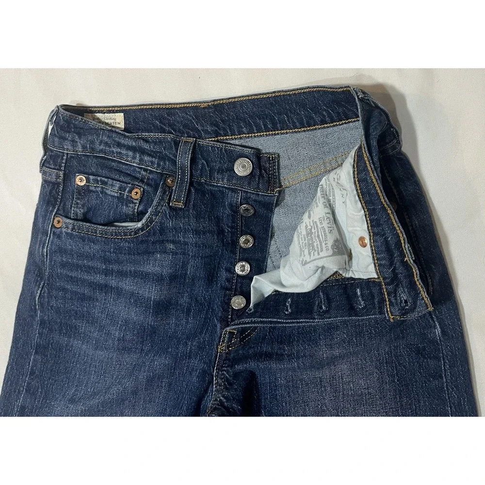 Mens Levis Jeans Premium Denim‎ 501 Button Fly Skinny Leg Sz S 25x30